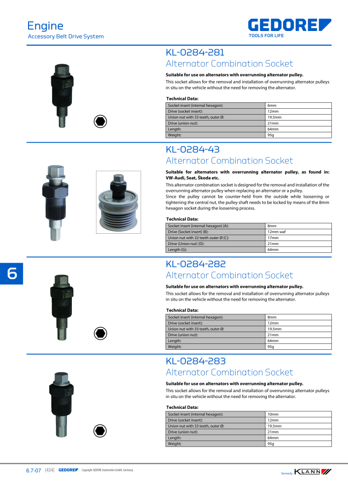 GEDORE Automotive KLANN Engine Maintenance/Repairs Č. 2550 - Strana 224