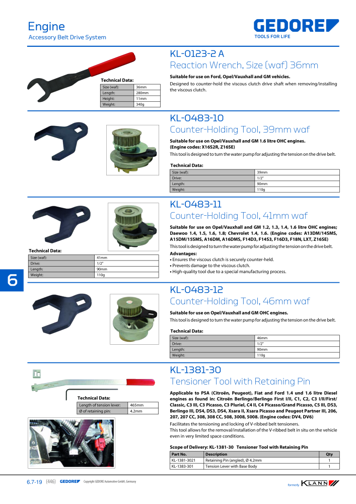 GEDORE Automotive KLANN Engine Maintenance/Repairs NEJ.: 2550 - Sida 236