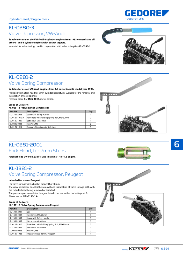 GEDORE Automotive KLANN Engine Maintenance/Repairs NR.: 2550 - Pagina 25