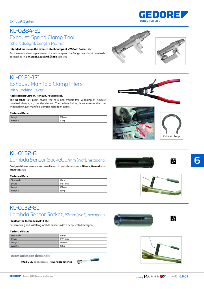 GEDORE Automotive KLANN Engine Maintenance/Repairs NR.: 2550 - Seite 251