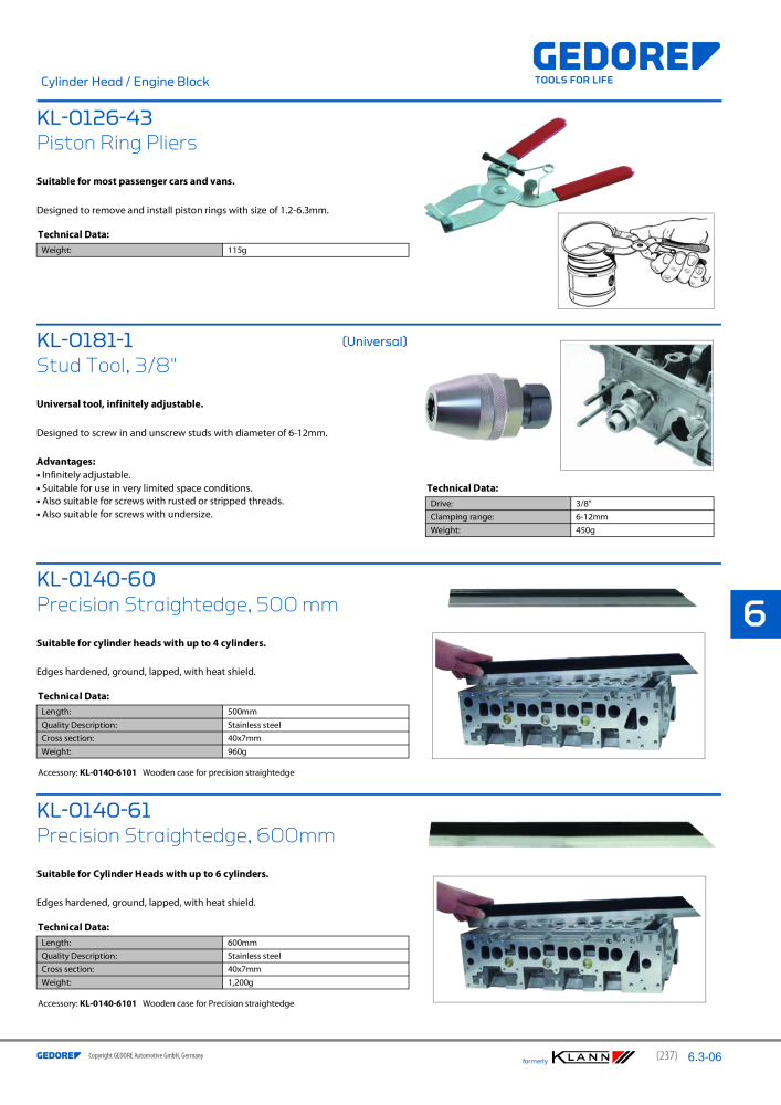 GEDORE Automotive KLANN Engine Maintenance/Repairs Nº: 2550 - Página 27