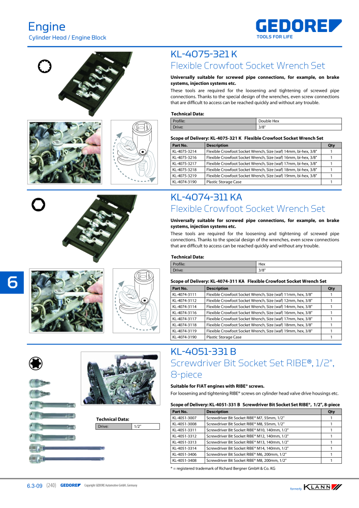 GEDORE Automotive KLANN Engine Maintenance/Repairs Nº: 2550 - Página 30