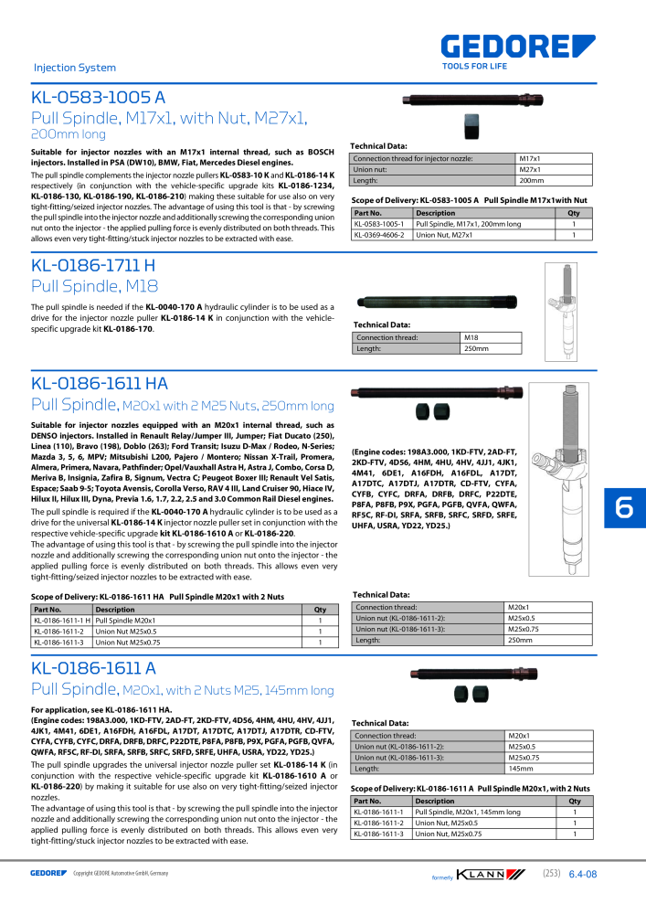 GEDORE Automotive KLANN Engine Maintenance/Repairs NEJ.: 2550 - Sida 43