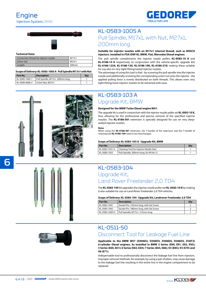 GEDORE Automotive KLANN Engine Maintenance/Repairs NR.: 2550 - Pagina 54