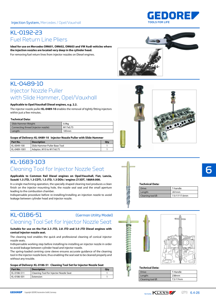 GEDORE Automotive KLANN Engine Maintenance/Repairs NEJ.: 2550 - Sida 61