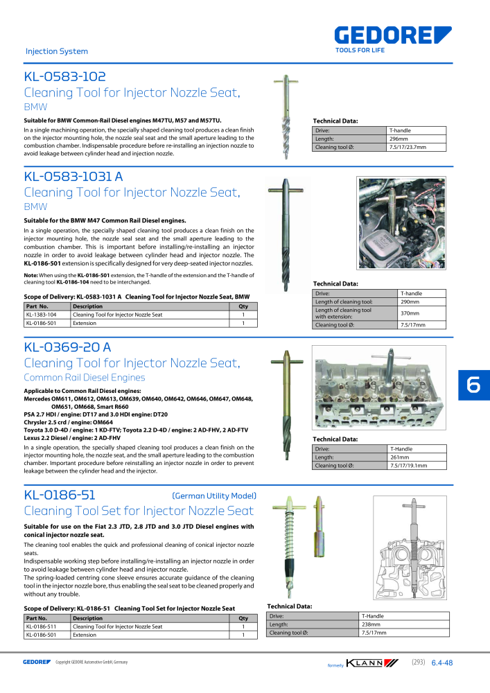 GEDORE Automotive KLANN Engine Maintenance/Repairs n.: 2550 - Pagina 83