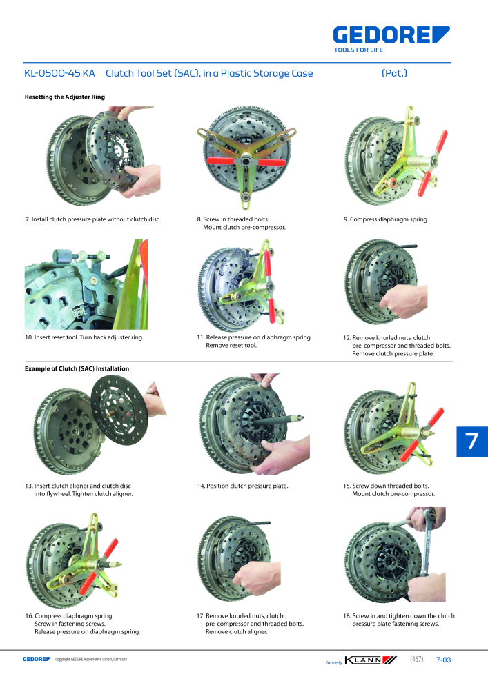 GEDORE Automotive KLANN Clutch Repairs NR.: 2551 - Pagina 3