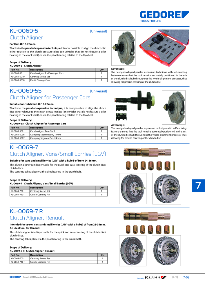 GEDORE Automotive KLANN Clutch Repairs n.: 2551 - Pagina 9