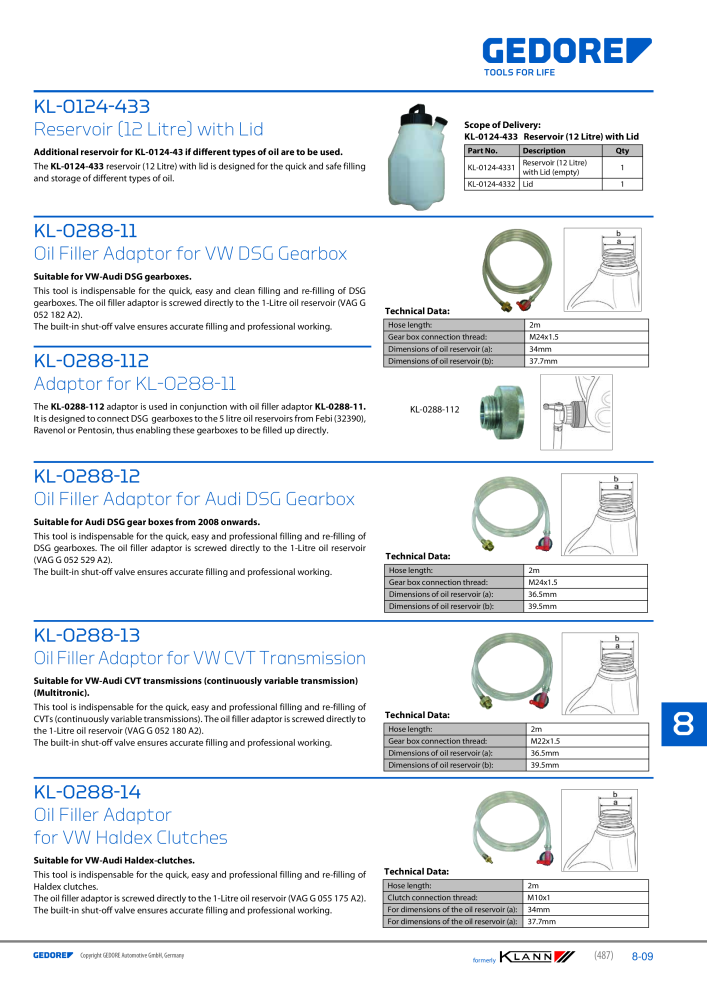 GEDORE Automotive KLANN Gearbox Repairs NR.: 2552 - Pagina 9