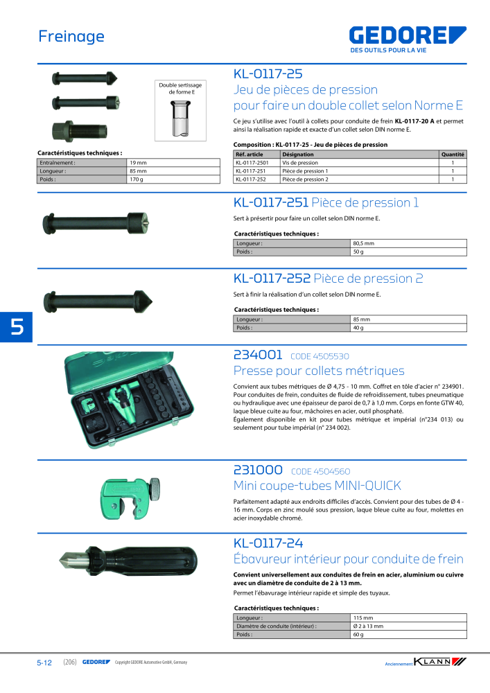 GEDORE Automotive KLANN Freinage Nb. : 2558 - Page 12