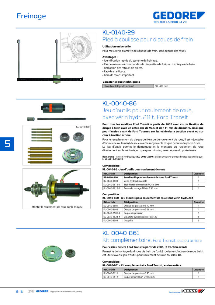 GEDORE Automotive KLANN Freinage NR.: 2558 - Seite 16