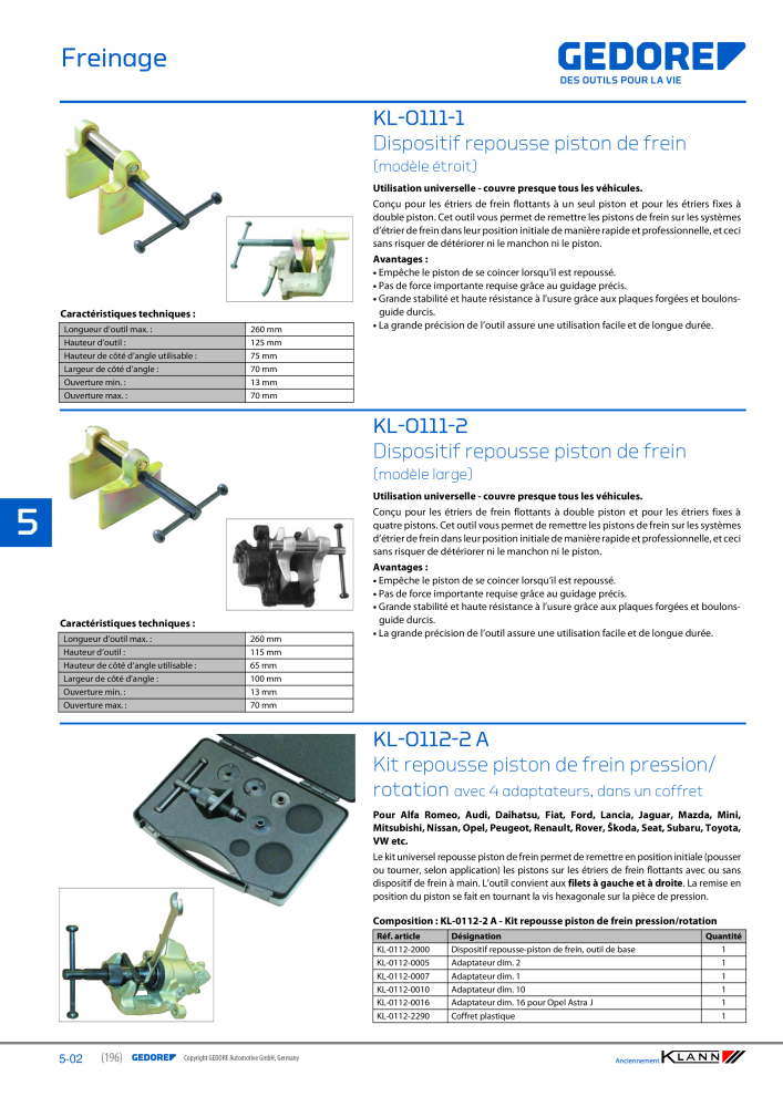 GEDORE Automotive KLANN Freinage NR.: 2558 - Seite 2