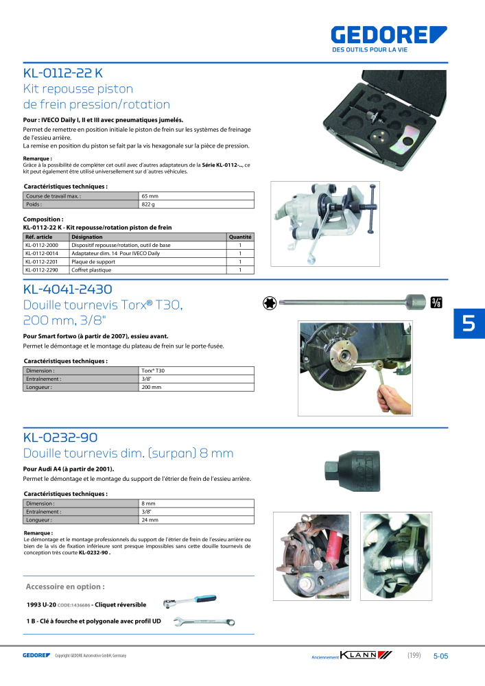 GEDORE Automotive KLANN Freinage NR.: 2558 - Seite 5