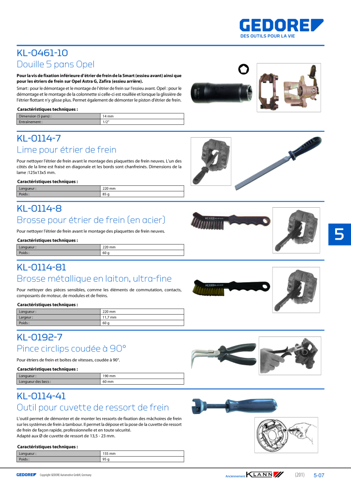 GEDORE Automotive KLANN Freinage NO.: 2558 - Page 7