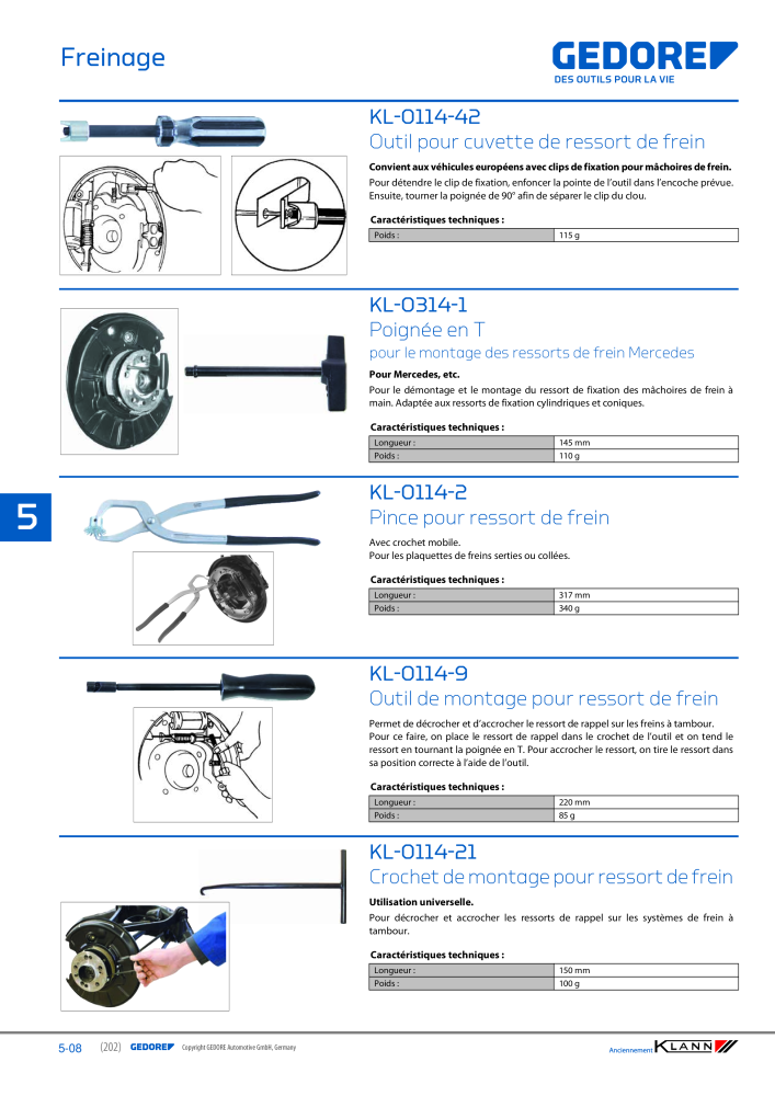 GEDORE Automotive KLANN Freinage NO.: 2558 - Page 8