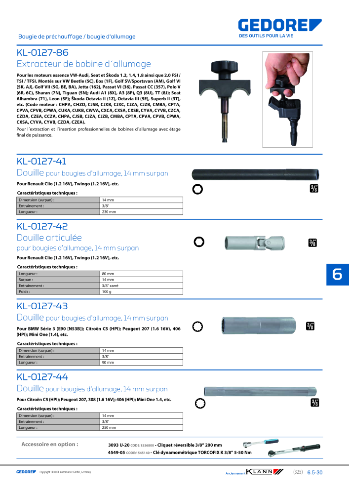 GEDORE Automotive KLANN Moteurs Nb. : 2559 - Page 115