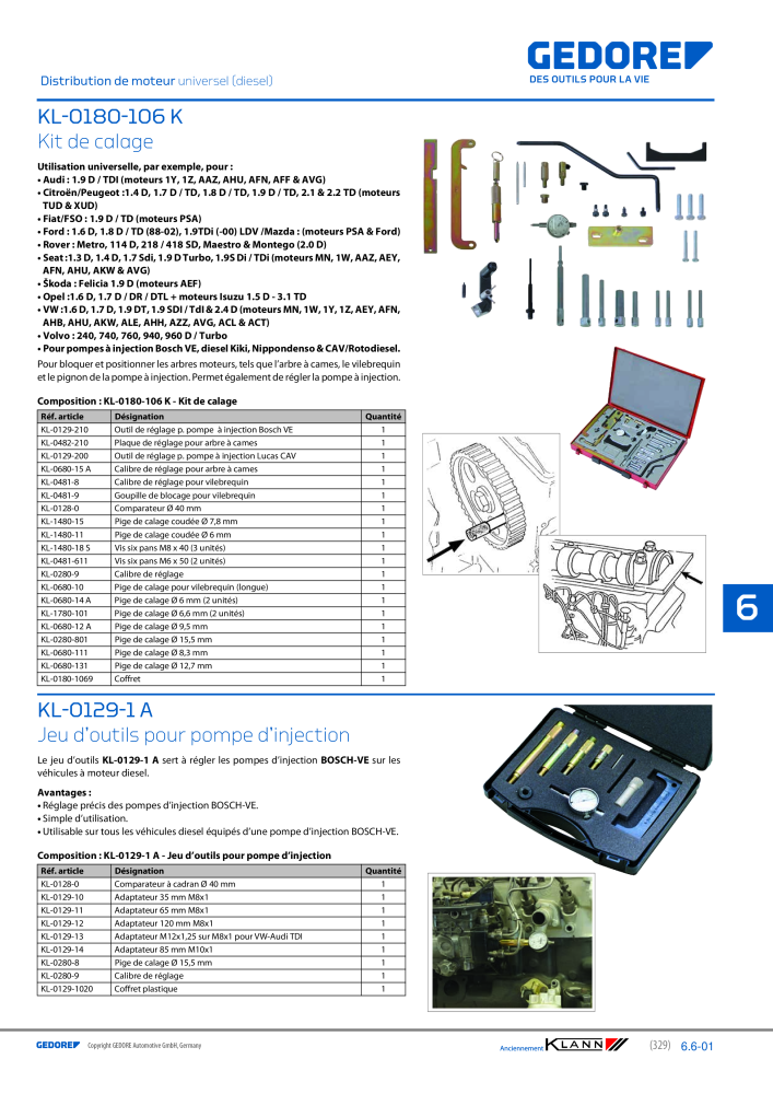 GEDORE Automotive KLANN Moteurs Nb. : 2559 - Page 119