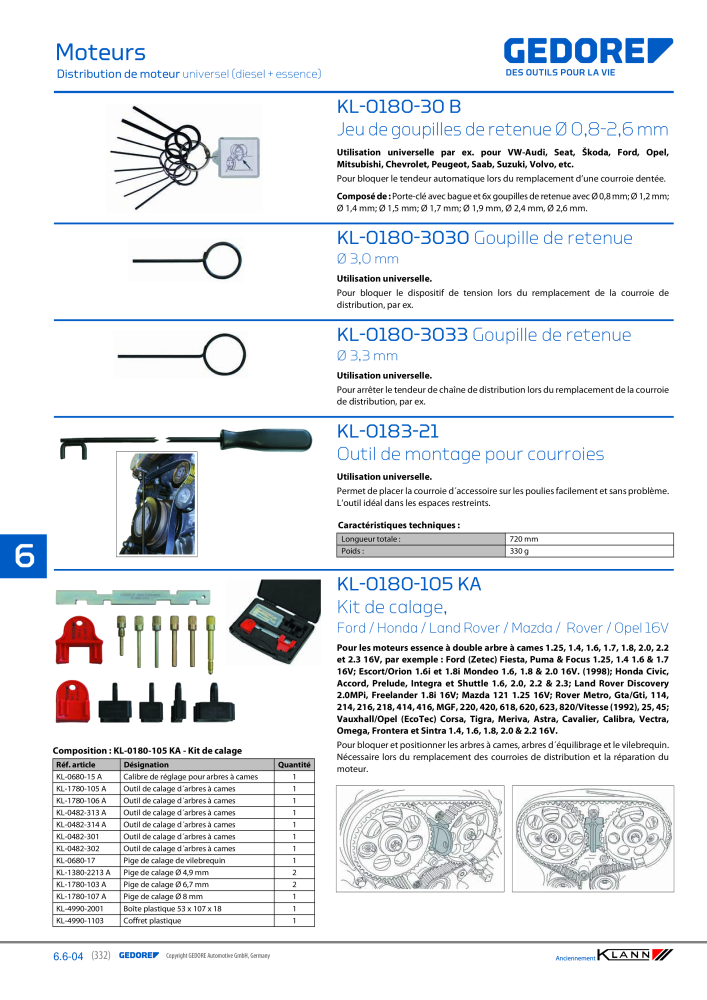 GEDORE Automotive KLANN Moteurs Nb. : 2559 - Page 122