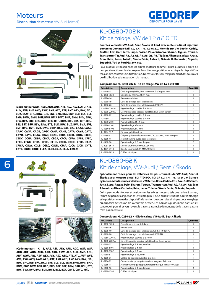 GEDORE Automotive KLANN Moteurs Nb. : 2559 - Page 124