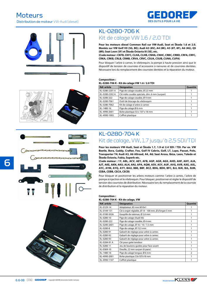 GEDORE Automotive KLANN Moteurs NO.: 2559 - Page 126