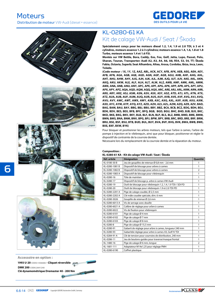 GEDORE Automotive KLANN Moteurs NO.: 2559 - Page 132