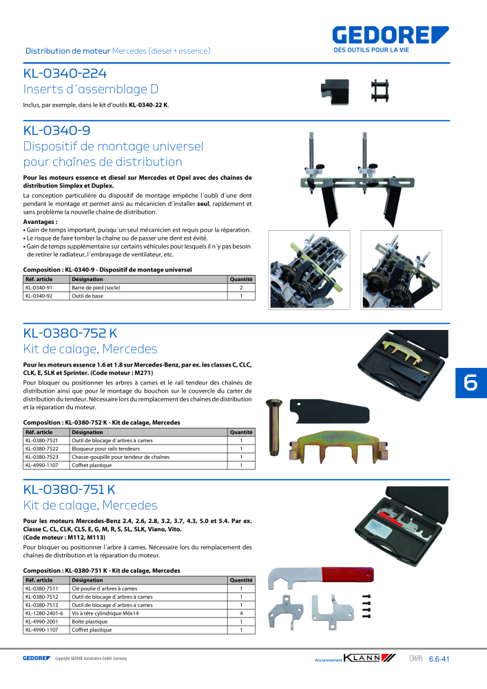 GEDORE Automotive KLANN Moteurs NO.: 2559 - Page 159