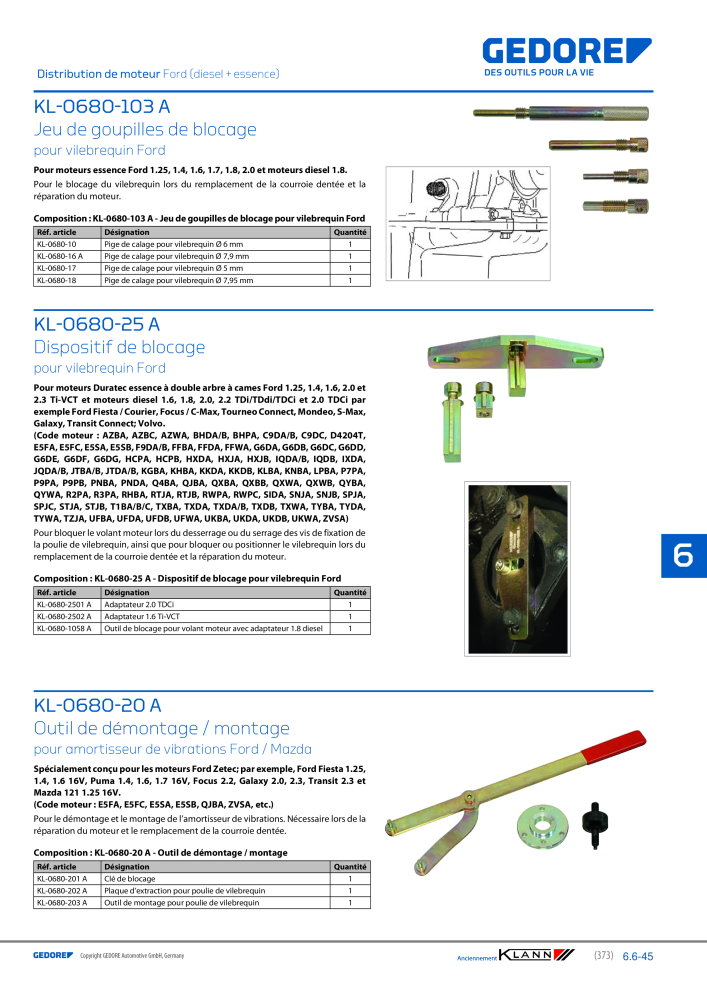 GEDORE Automotive KLANN Moteurs NR.: 2559 - Seite 163