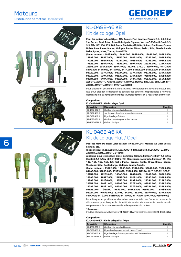 GEDORE Automotive KLANN Moteurs NO.: 2559 - Page 170