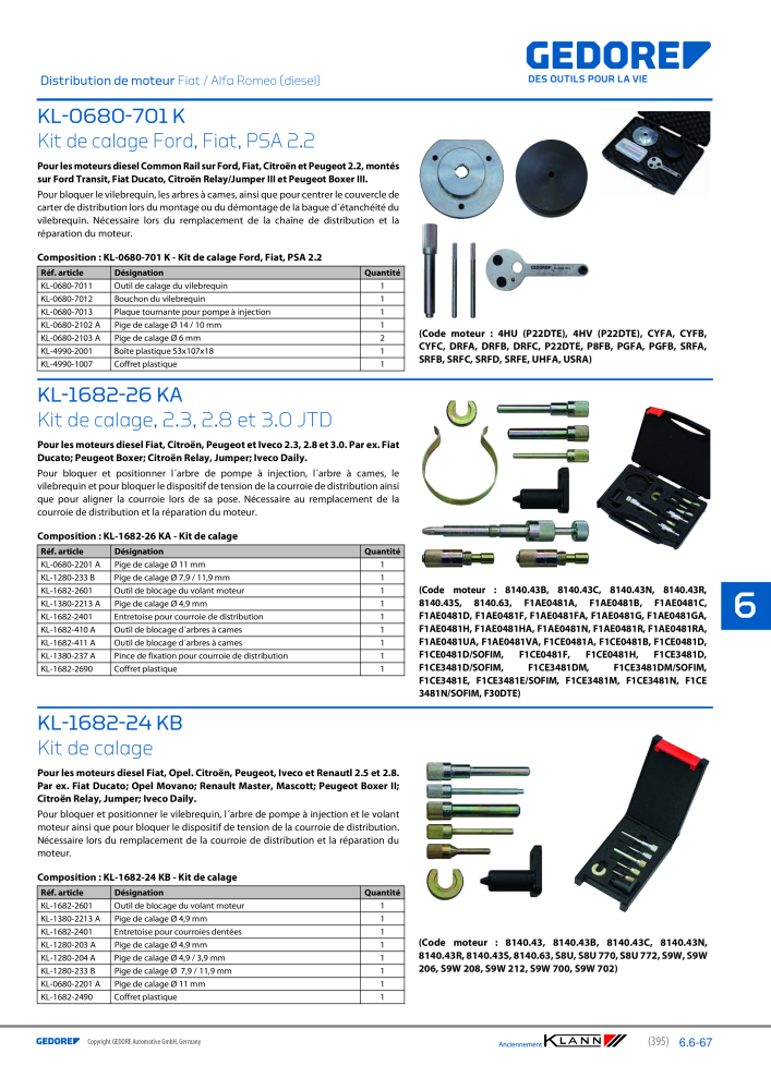 GEDORE Automotive KLANN Moteurs NR.: 2559 - Seite 185