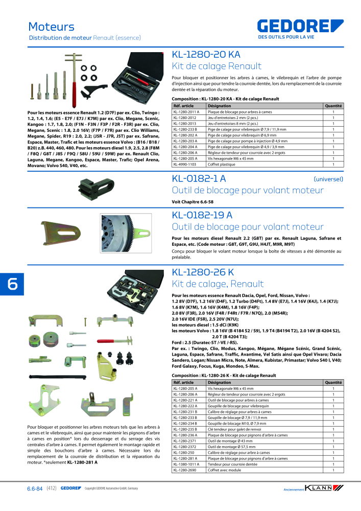 GEDORE Automotive KLANN Moteurs Nb. : 2559 - Page 202