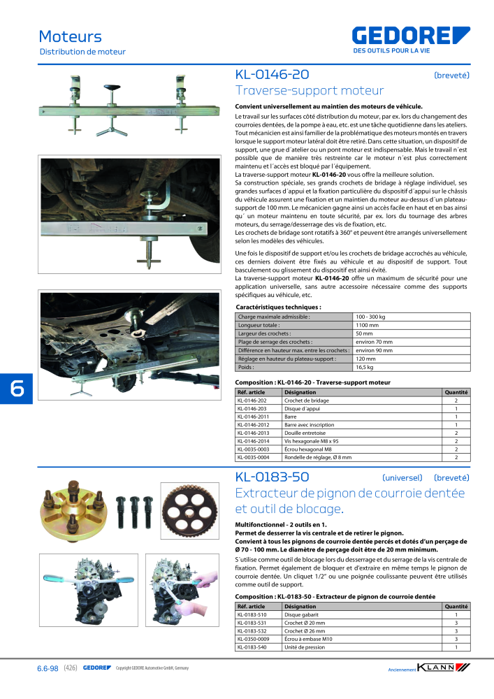 GEDORE Automotive KLANN Moteurs NO.: 2559 - Page 216