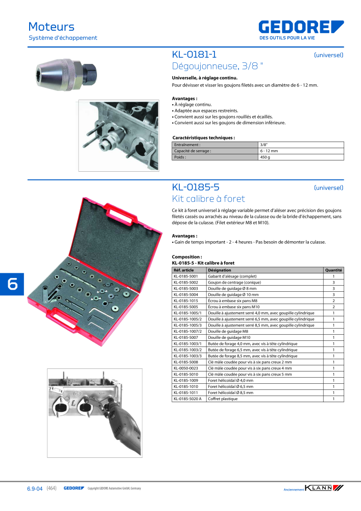 GEDORE Automotive KLANN Moteurs NR.: 2559 - Seite 254