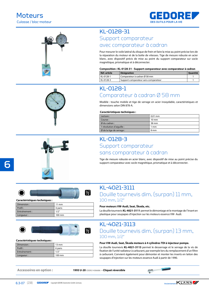 GEDORE Automotive KLANN Moteurs Nb. : 2559 - Page 28