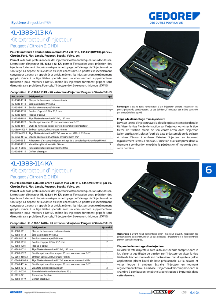 GEDORE Automotive KLANN Moteurs NO.: 2559 - Page 69