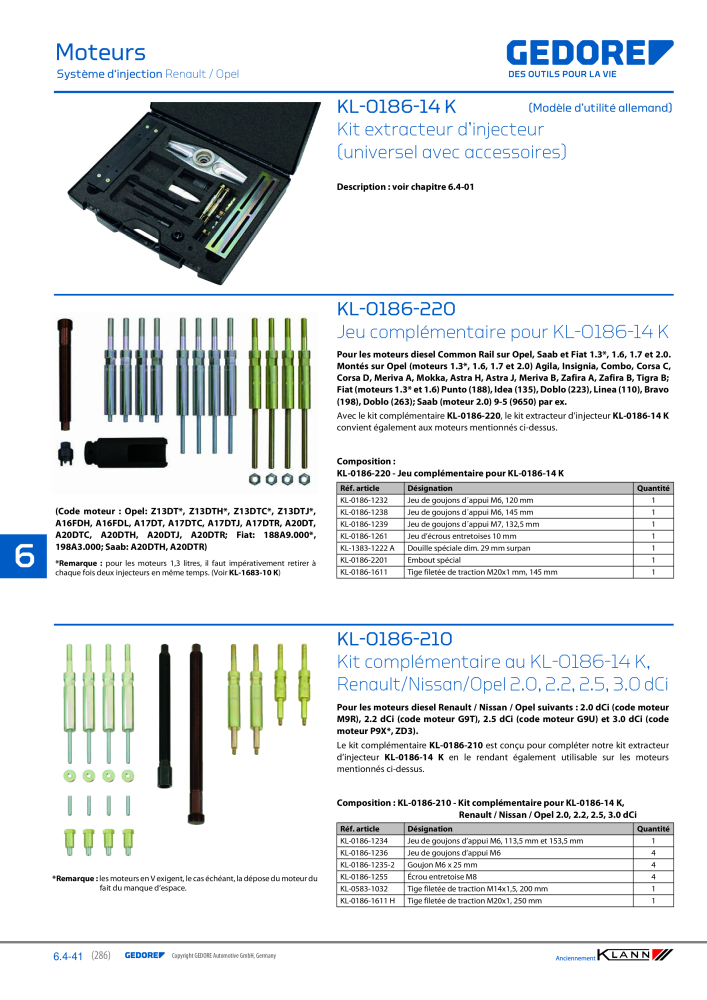 GEDORE Automotive KLANN Moteurs NR.: 2559 - Seite 76
