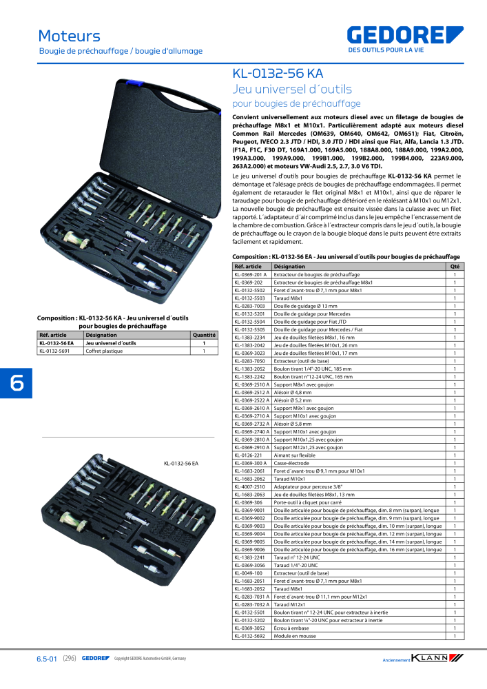 GEDORE Automotive KLANN Moteurs NR.: 2559 - Seite 86