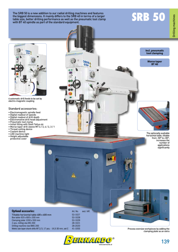 Bernardo Schnellradialbohrmaschine SRB 50 01-1361XL