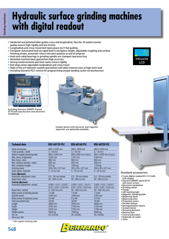 Bernardo Zubehör für Schleifmaschinen und Papierfilter f. BSG 50100 PLC und BSG 60120 PLC 05-1468