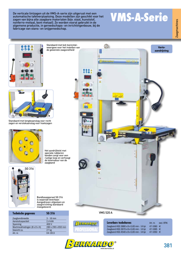 Bernardo Vertikalbandsäge VMS 520 A mit automatischem Tischvorschub 04-1807