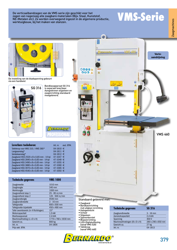 Bernardo Algemene Catalogus Metaal Č. 2584 - Strana 381