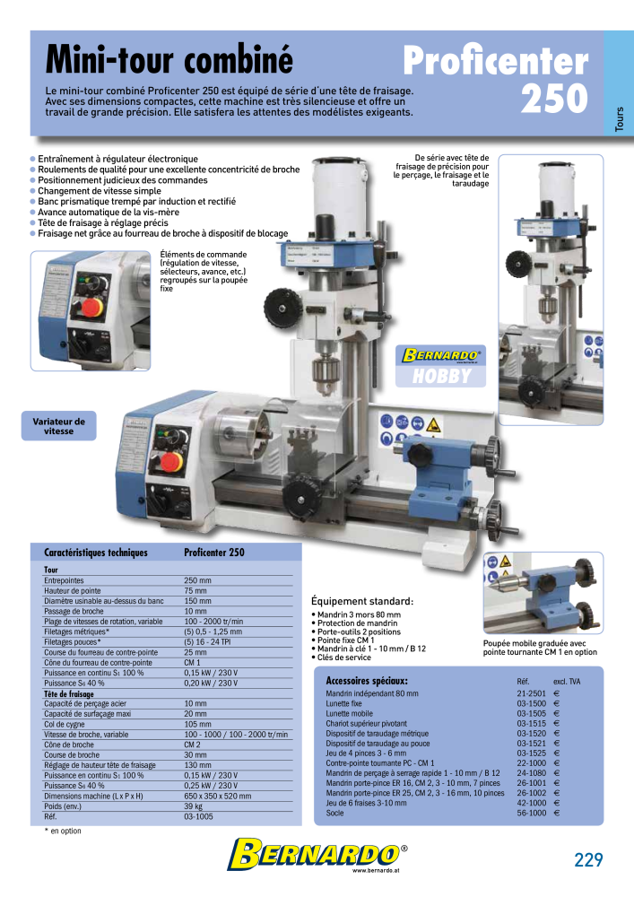 Catalogue général Bernardo Métal Č. 2586 - Strana 231