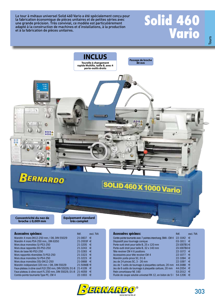 Catalogue général Bernardo Métal NR.: 2586 - Seite 305
