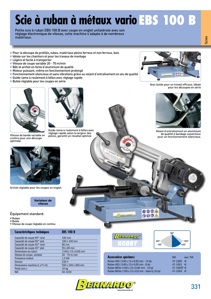 Catalogue général Bernardo Métal Č. 2586 - Strana 333
