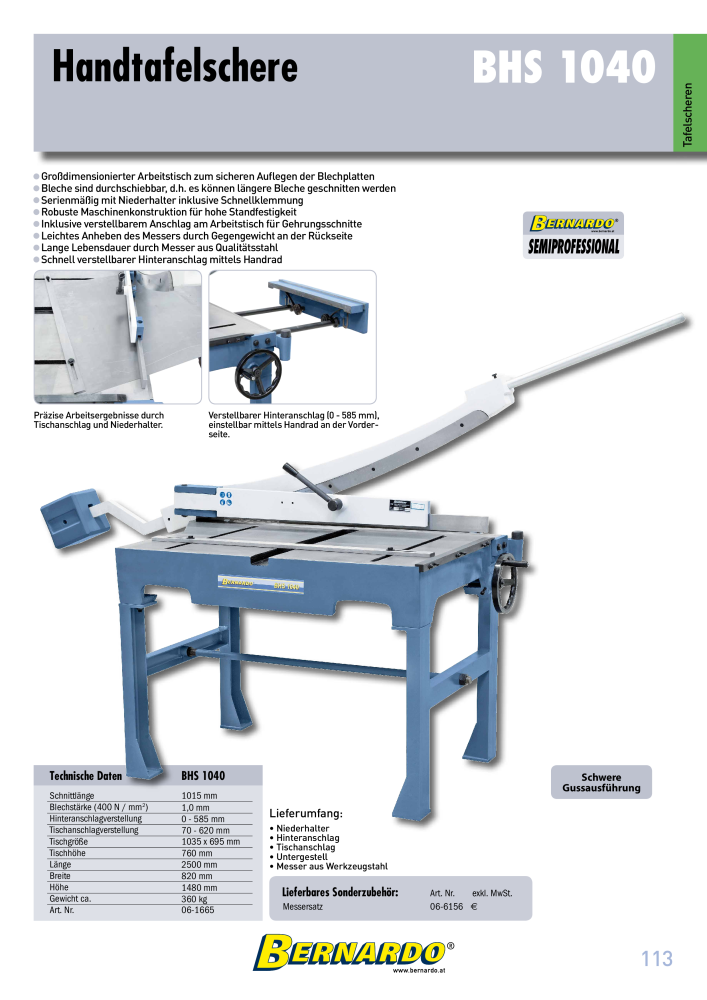 Bernardo Gesamtkatalog Blechbearbeitung NR.: 2592 - Seite 115