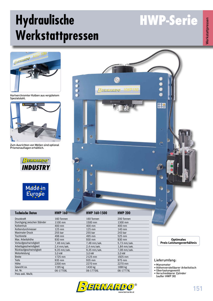 Bernardo Gesamtkatalog Blechbearbeitung NO.: 2592 - Page 153