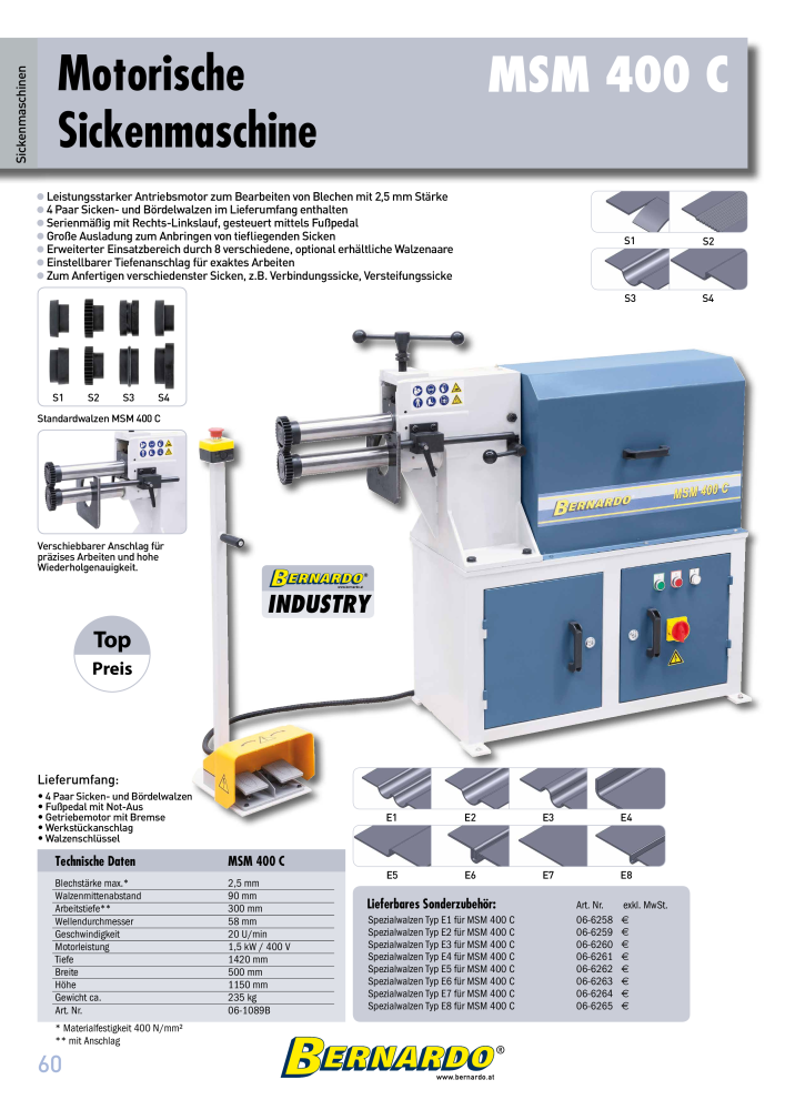 Bernardo Gesamtkatalog Blechbearbeitung NR.: 2592 - Seite 62