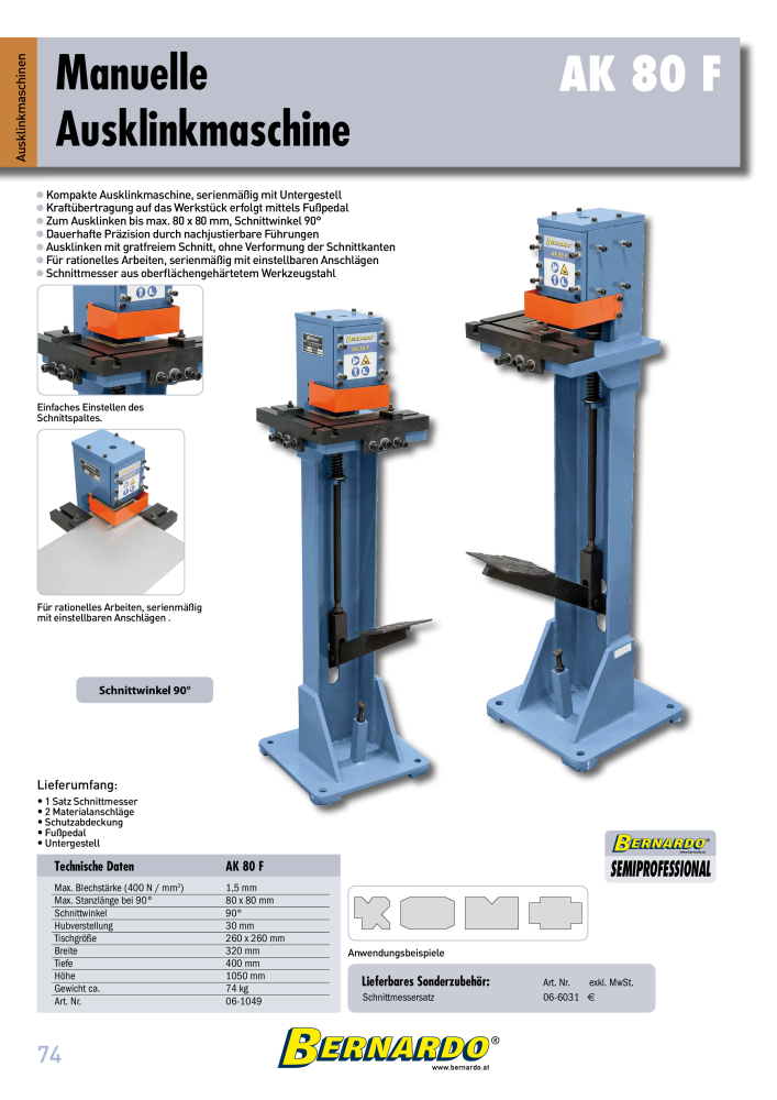 Bernardo Gesamtkatalog Blechbearbeitung NR.: 2592 - Seite 76