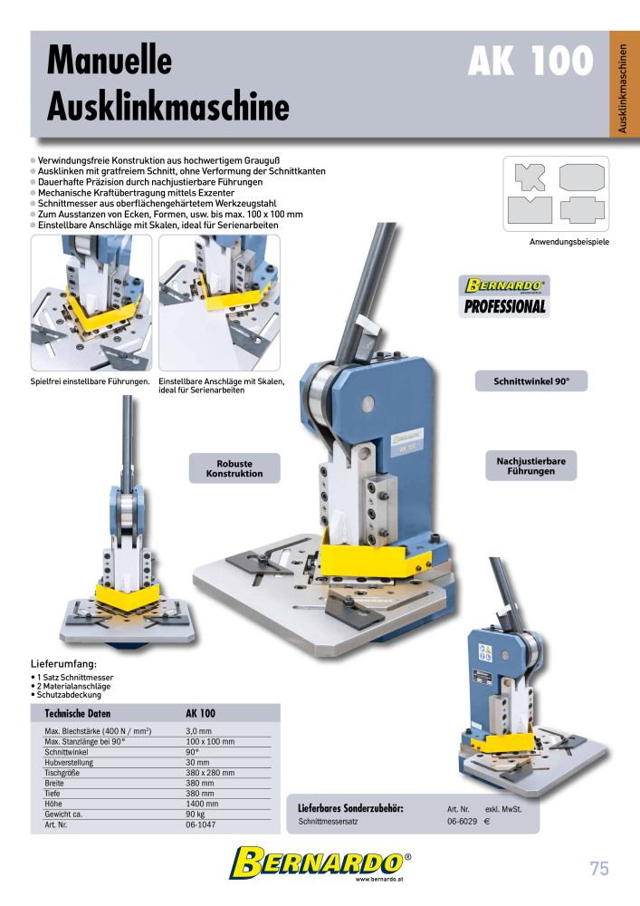 Bernardo Gesamtkatalog Blechbearbeitung NR.: 2592 - Seite 77