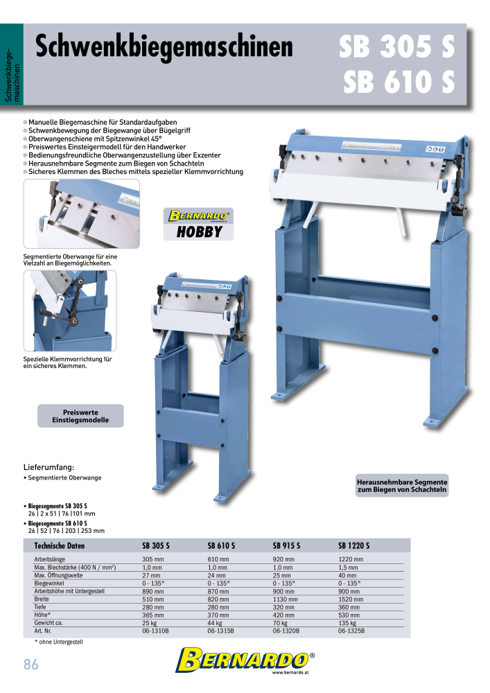 Bernardo Gesamtkatalog Blechbearbeitung NR.: 2592 - Seite 88