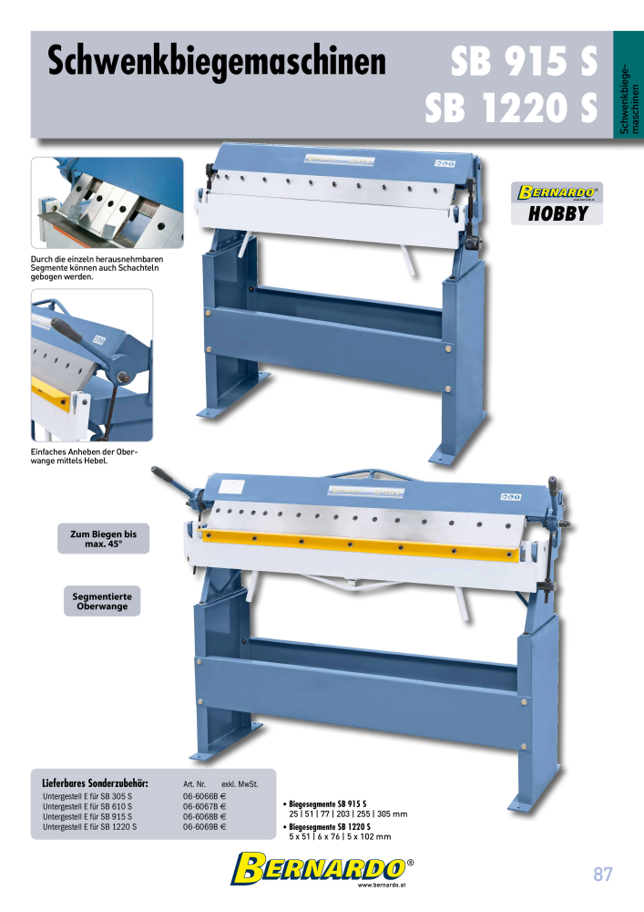 Bernardo Gesamtkatalog Blechbearbeitung NR.: 2592 - Seite 89